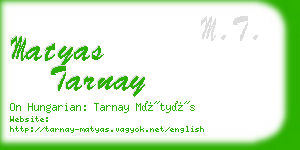 matyas tarnay business card